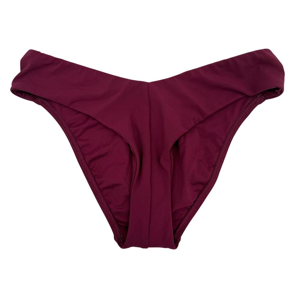 Robin Piccone Bikini Bottoms Size Small Ava High Leg 201765 NEW Eggplant NWOT